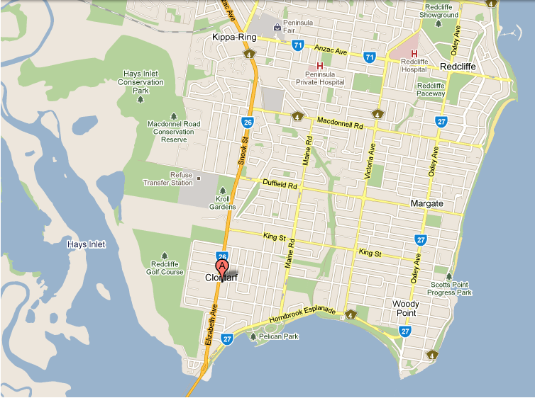 Map of Clontarf, Queensland